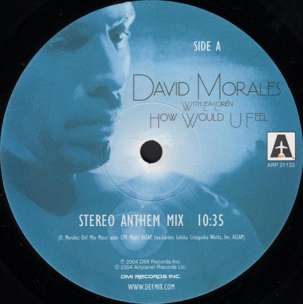 David Morales With Lea-Lorién - How Would U Feel | Airplane! Records (ARP 21133) - 3 David Morales With Lea-Lorién - How Would U Feel | Airplane! Records (ARP 21133) - 3