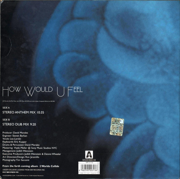 David Morales With Lea-Lorién - How Would U Feel | Airplane! Records (ARP 21133) - 2 David Morales With Lea-Lorién - How Would U Feel | Airplane! Records (ARP 21133) - 2