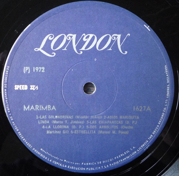 Hermisendo Paniagua , Federico Mendez - Marimbas | London Records (1627) - 3 Hermisendo Paniagua , Federico Mendez - Marimbas | London Records (1627) - 3