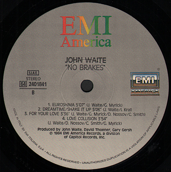 John Waite - No Brakes | EMI America (64 2401841) - 4 John Waite - No Brakes | EMI America (64 2401841) - 4