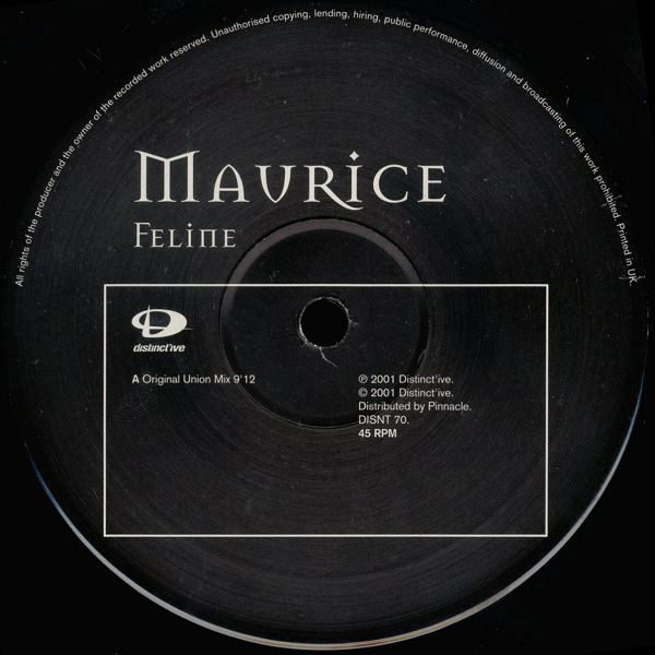 Maurice - Feline | Distinct'ive Records (DISNT 70) - 3