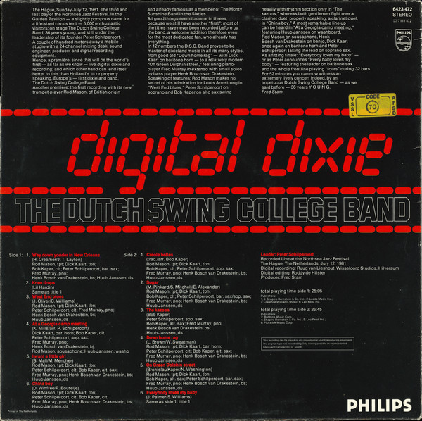 The Dutch Swing College Band - Digital Dixie | Philips (6423 472) - 2 The Dutch Swing College Band - Digital Dixie | Philips (6423 472) - 2
