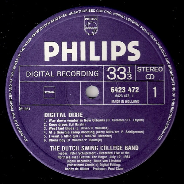 The Dutch Swing College Band - Digital Dixie | Philips (6423 472) - 3 The Dutch Swing College Band - Digital Dixie | Philips (6423 472) - 3