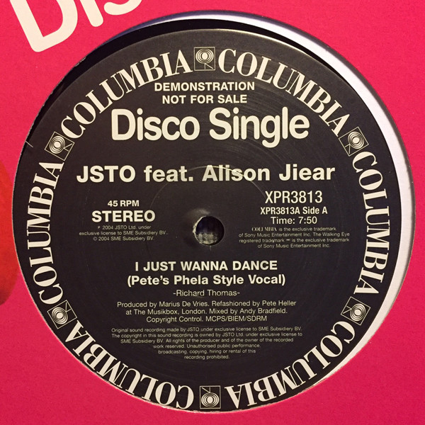 JSTO - I Just Wanna Dance | Columbia (XPR 3813)