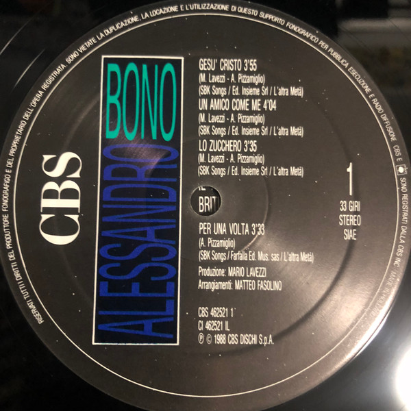Alessandro Bono - Alessandro Bono | CBS (462 521 1) - 3