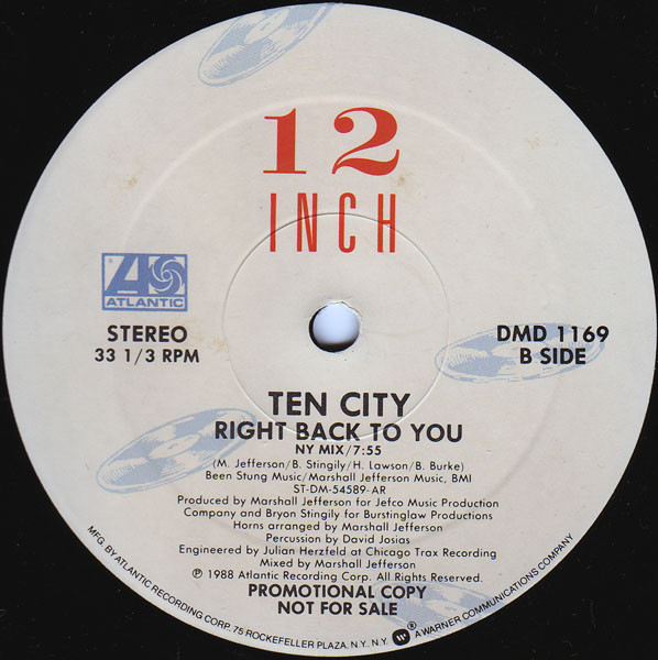 Ten City - Right Back To You | Atlantic (DMD 1169) - 2 Ten City - Right Back To You | Atlantic (DMD 1169) - 2