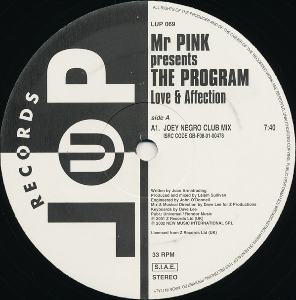 Mr Pink Presents The Program - Love & Affection | LUP Records (LUP 069) - 3 Mr Pink Presents The Program - Love & Affection | LUP Records (LUP 069) - 3