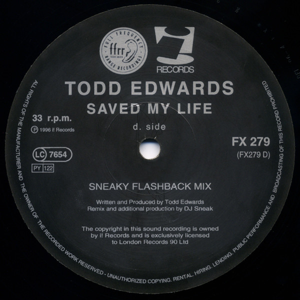 Todd Edwards - Saved My Life | FFRR (FX 279) - 5