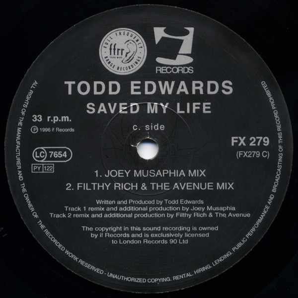 Todd Edwards - Saved My Life | FFRR (FX 279) - 4