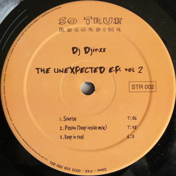 Djinxx - The Unexpected E.P. Vol 2 | So True Recording (STR 002) - main