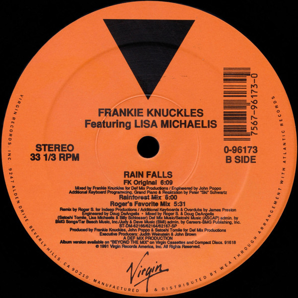 Frankie Knuckles Featuring Lisa Michaelis - Rain Falls | Virgin (0-96173) - 4 Frankie Knuckles Featuring Lisa Michaelis - Rain Falls | Virgin (0-96173) - 4