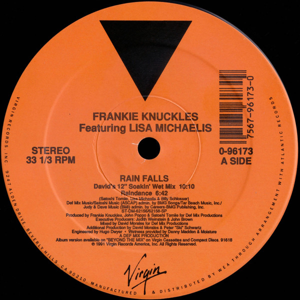 Frankie Knuckles Featuring Lisa Michaelis - Rain Falls | Virgin (0-96173) - 3 Frankie Knuckles Featuring Lisa Michaelis - Rain Falls | Virgin (0-96173) - 3