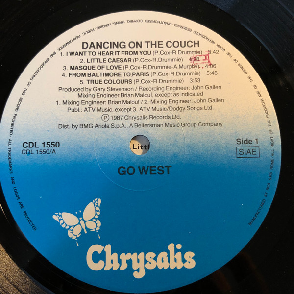 Go West - Dancing On The Couch | Chrysalis (CDL 1550) - 5