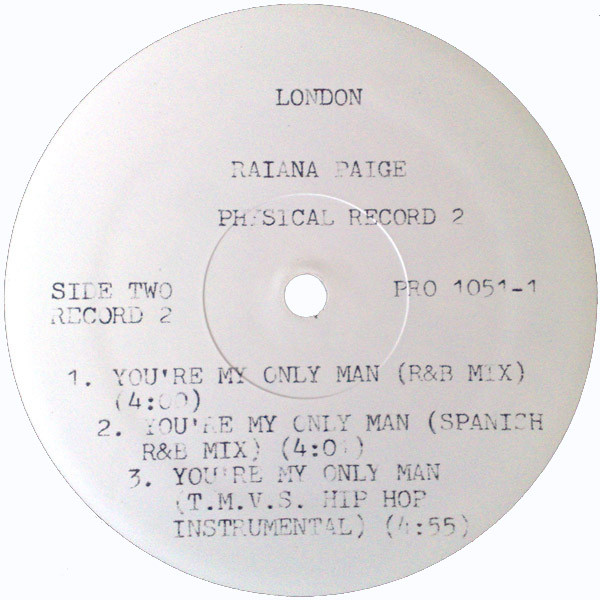 Raiana Paige - You're My Only Man | London Records (PRO 1051-1) - 5
