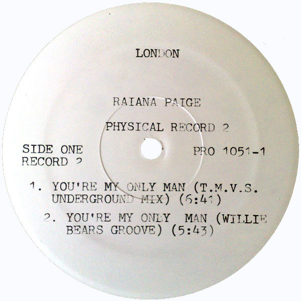 Raiana Paige - You're My Only Man | London Records (PRO 1051-1) - 3