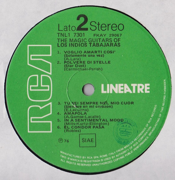 Los Indios Tabajaras - The Magic Guitars Of Los Indios Tabajaras | RCA (TNL1-7301) - 4