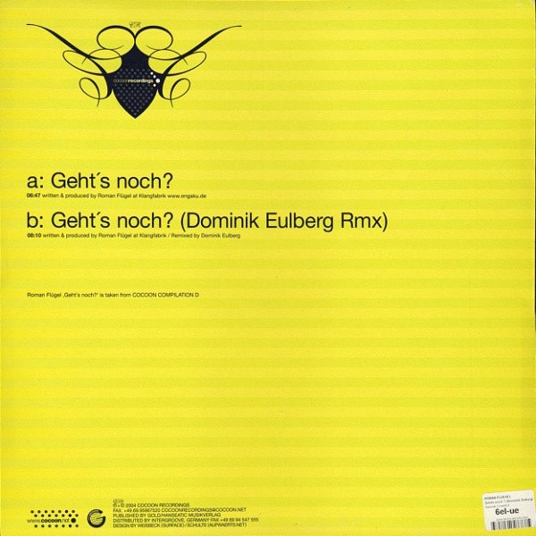 Roman Flügel - Geht's Noch? | Cocoon Recordings (COR12"012) - 2 Roman Flügel - Geht's Noch? | Cocoon Recordings (COR12"012) - 2