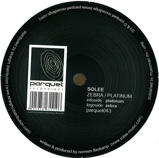 Solee - Zebra / Platinum | Parquet Recordings (parquet043) - main Solee - Zebra / Platinum | Parquet Recordings (parquet043) - main