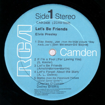 Elvis - Let's Be Friends | RCA Camden (CAS - 2408) - 3 Elvis - Let's Be Friends | RCA Camden (CAS - 2408) - 3