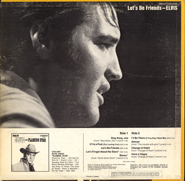 Elvis - Let's Be Friends | RCA Camden (CAS - 2408) - 2 Elvis - Let's Be Friends | RCA Camden (CAS - 2408) - 2