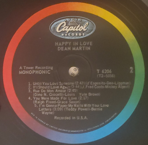 Dean Martin - Happy In Love | Capitol Records (T 6206) - 4 Dean Martin - Happy In Love | Capitol Records (T 6206) - 4