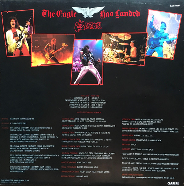 Saxon - The Eagle Has Landed (Live) | Carrere (CAR 00019) - 2