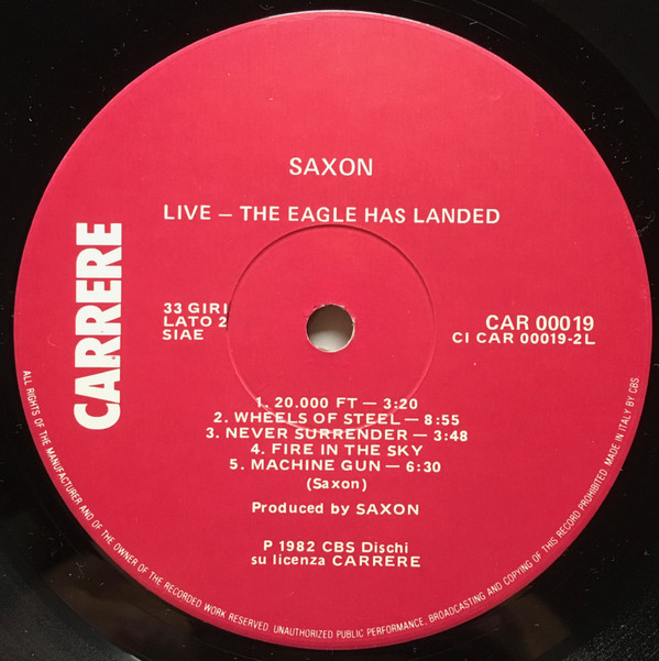 Saxon - The Eagle Has Landed (Live) | Carrere (CAR 00019) - 4
