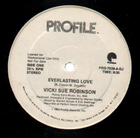 Vicki Sue Robinson - Everlasting Love | Profile Records (PRO-7039-DJ) - main Vicki Sue Robinson - Everlasting Love | Profile Records (PRO-7039-DJ) - main