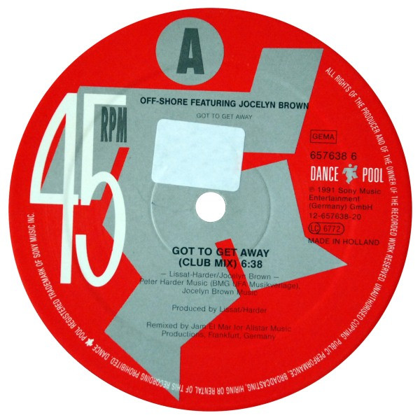 Off-Shore  &  Jocelyn Brown - Got To Get Away | Dance Pool (DAN 657638 6) - 3