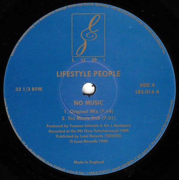 Lifestyle People - No Music | Lumi Records (LRS-014)