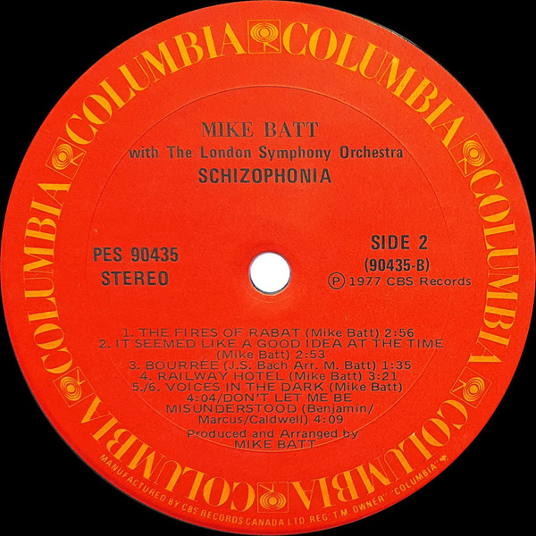 Mike Batt With The London Symphony Orchestra - Schizophonia | Columbia (PES 90435) - 4 Mike Batt With The London Symphony Orchestra - Schizophonia | Columbia (PES 90435) - 4