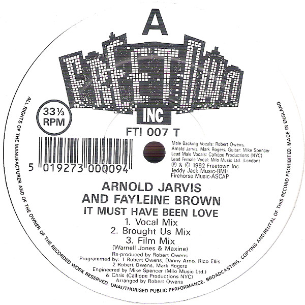 Arnold Jarvis And Fayleine Brown - It Must Have Been Love | Freetown Inc (FTI 007 T)