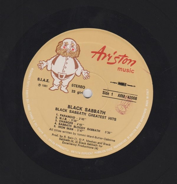 Black Sabbath - Greatest Hits | Ariston Music (ARM/42008) - 3 Black Sabbath - Greatest Hits | Ariston Music (ARM/42008) - 3