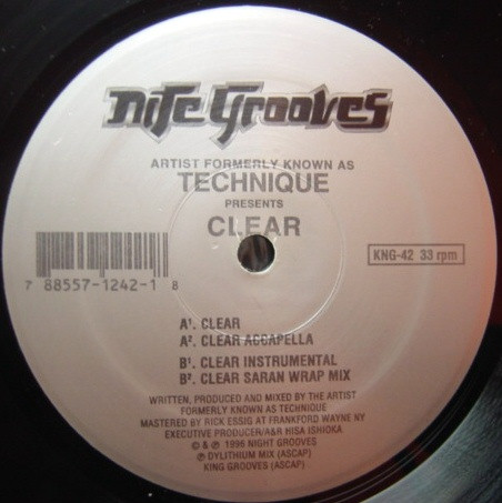 Artist Formerly Known As Technique - Clear | Nite Grooves (KNG-42) - main