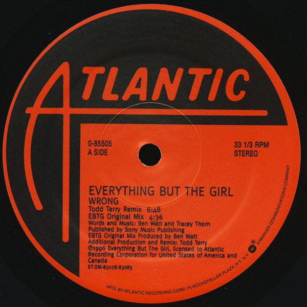 Everything But The Girl - Wrong | Atlantic (0-85505) - 2 Everything But The Girl - Wrong | Atlantic (0-85505) - 2