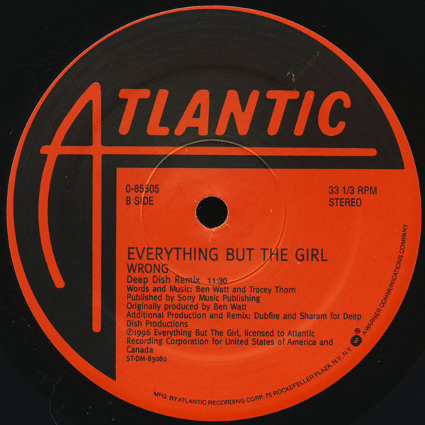Everything But The Girl - Wrong | Atlantic (0-85505) - 3 Everything But The Girl - Wrong | Atlantic (0-85505) - 3