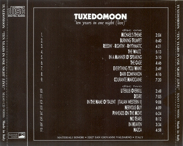 Tuxedomoon - Ten Years In One Night (Live) | Materiali Sonori (MASO CD 90006) - 2
