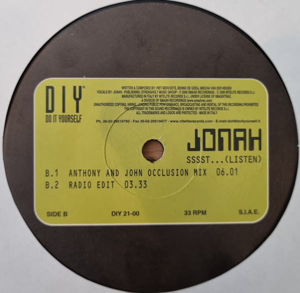 Jonah - Sssst... (Listen) | Do It Yourself Entertainment (DIY 21-00) - 4 Jonah - Sssst... (Listen) | Do It Yourself Entertainment (DIY 21-00) - 4