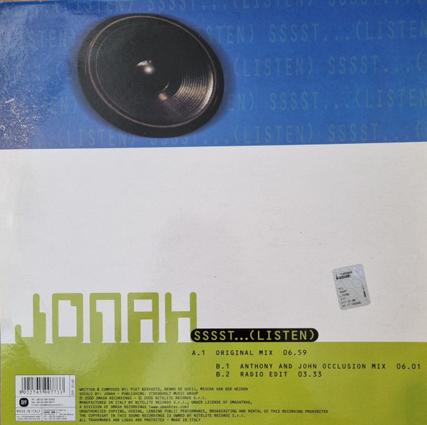 Jonah - Sssst... (Listen) | Do It Yourself Entertainment (DIY 21-00) - 2 Jonah - Sssst... (Listen) | Do It Yourself Entertainment (DIY 21-00) - 2