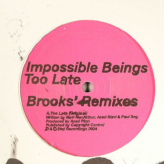 Impossible Beings - Too Late (Brooks' Remixes) | End Recordings (END COL 02) - main