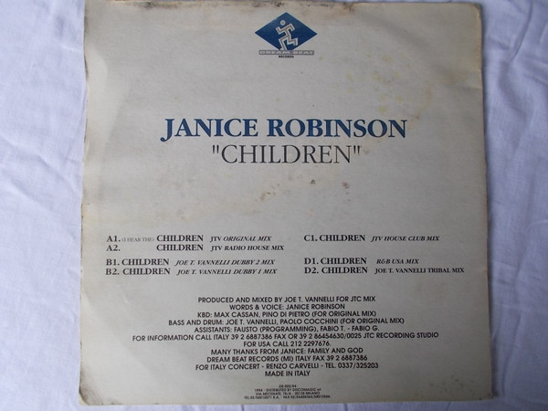 Janice Robinson - Children | Dream Beat (DB 005/94) - 3 Janice Robinson - Children | Dream Beat (DB 005/94) - 3