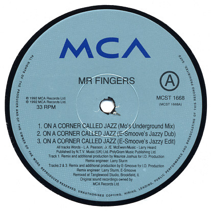 Mr. Fingers - On A Corner Called Jazz (Wax 1) | MCA Records (MCST 1668) - 3 Mr. Fingers - On A Corner Called Jazz (Wax 1) | MCA Records (MCST 1668) - 3