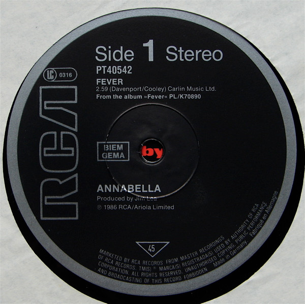 Annabella - Fever | RCA (PT40542) - 2