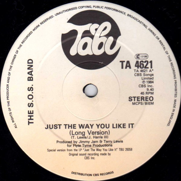 The S.O.S. Band - Just The Way You Like It (Like It Long Mix) | Tabu Records (TA 4621) - 3 The S.O.S. Band - Just The Way You Like It (Like It Long Mix) | Tabu Records (TA 4621) - 3