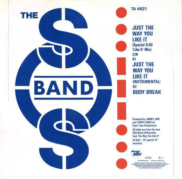 The S.O.S. Band - Just The Way You Like It (Like It Long Mix) | Tabu Records (TA 4621) - 2 The S.O.S. Band - Just The Way You Like It (Like It Long Mix) | Tabu Records (TA 4621) - 2