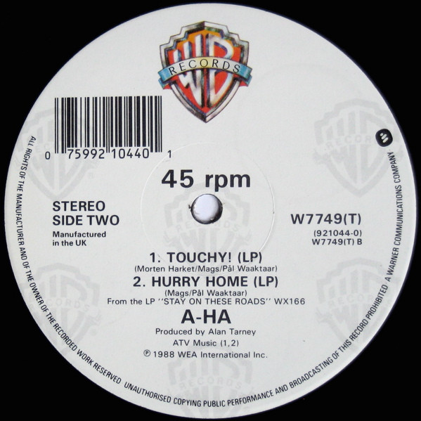a-ha - Touchy! (Go-Go Mix) | Warner Bros. Records (W7749T) - 4 a-ha - Touchy! (Go-Go Mix) | Warner Bros. Records (W7749T) - 4