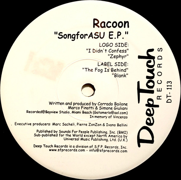 Racoon - SongforASU E.P. | Deep Touch Records (DT-113) - 2