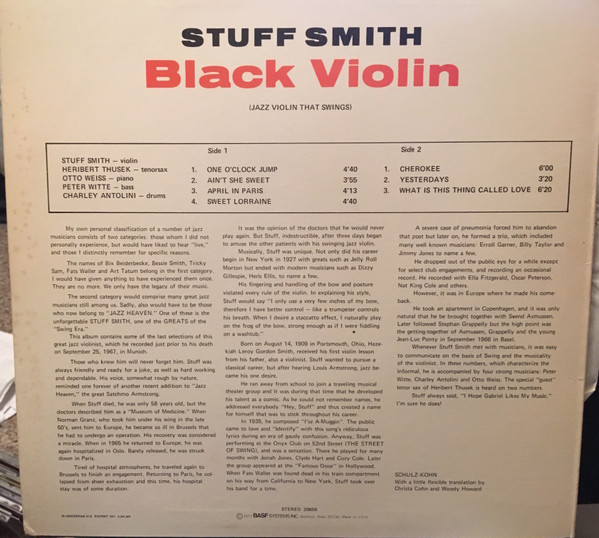 Stuff Smith - Black Violin | MPS Records (basf 20650) - 2