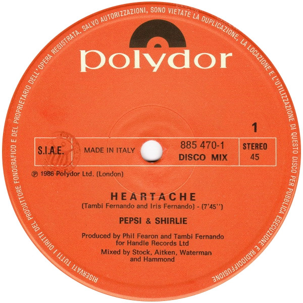 Pepsi & Shirlie - Heartache | Polydor (885 470-1) - 3 Pepsi & Shirlie - Heartache | Polydor (885 470-1) - 3