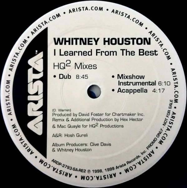 Whitney Houston - I Learned From The Best (HQ² Mixes) | Arista (ARDP-3793) - 3 Whitney Houston - I Learned From The Best (HQ² Mixes) | Arista (ARDP-3793) - 3